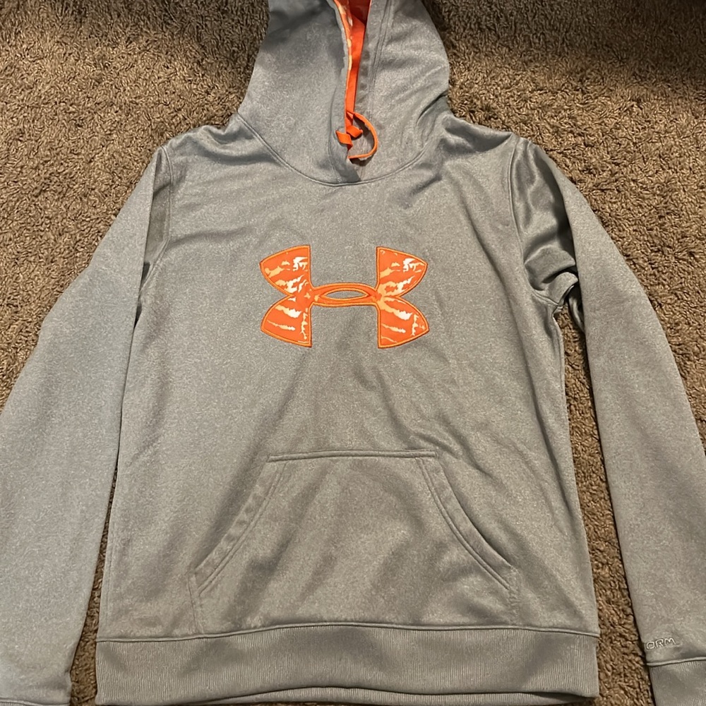 Under Armour Gray Hoodie with Orange Logo